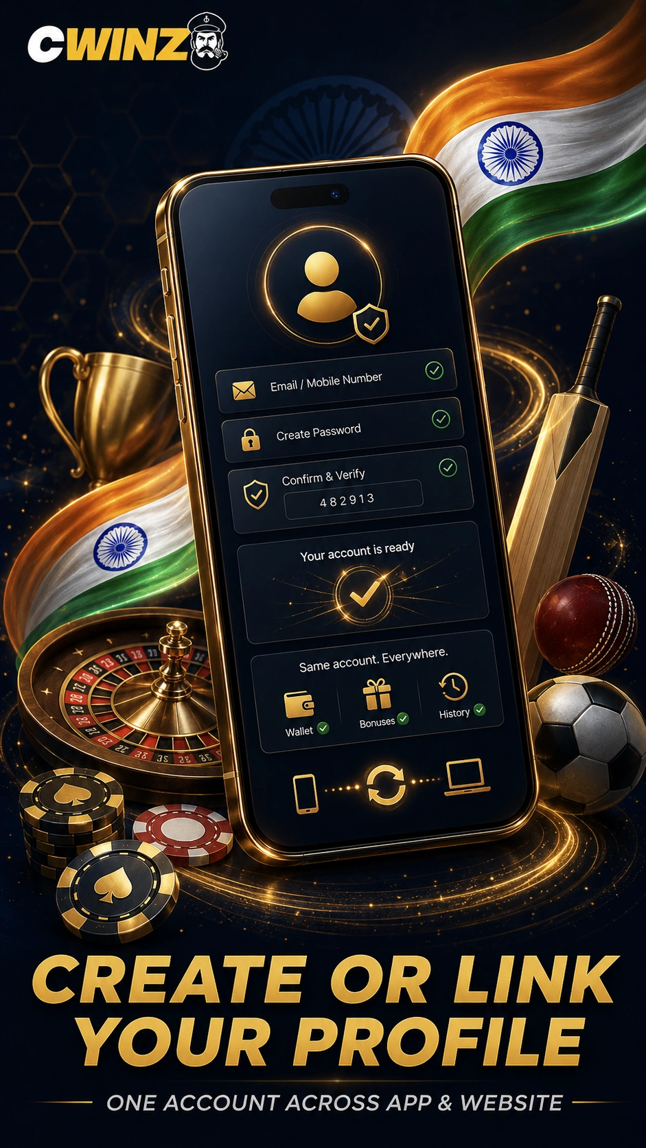 Cwinz App first launch screen